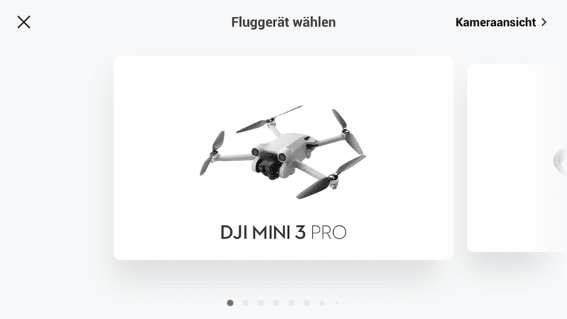 In der DJI Fly App musst Du im Verbindungstutorial das Drohnenmodell auswählen.